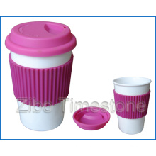Resuable 14 oz taza de café duradero de café de porcelana (TM2012-GB)
